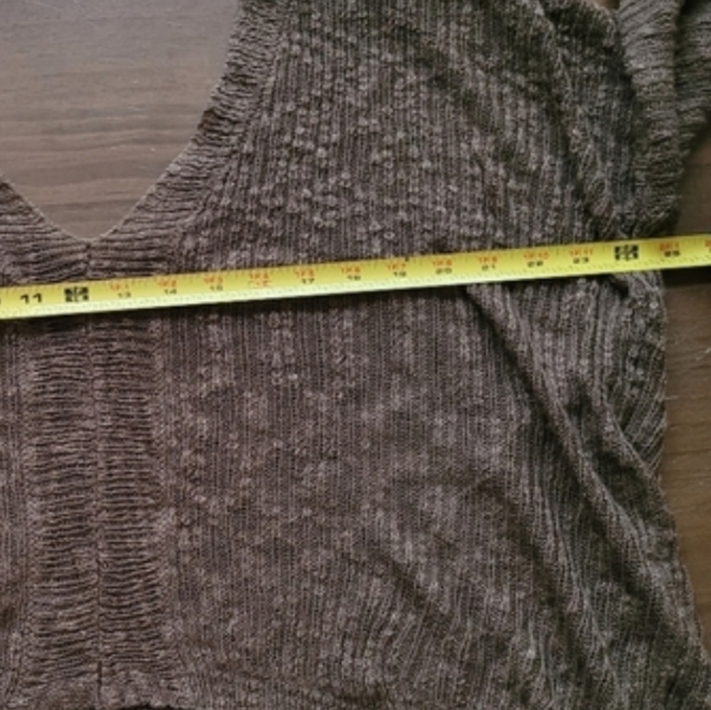 Rag Poets Backless Brown Slouchy High Low Sweater Size Medium Vintage - Picture 4 of 9